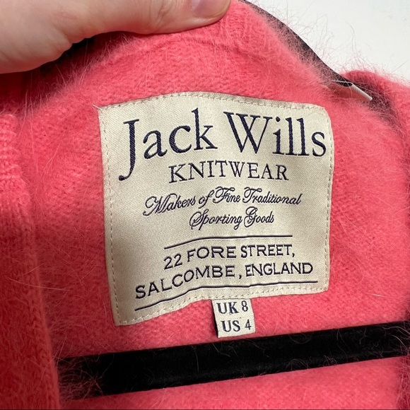 JACK WILLS Knitwear Pink Angora Blend Cardigan Sweater - Picture 3 of 11